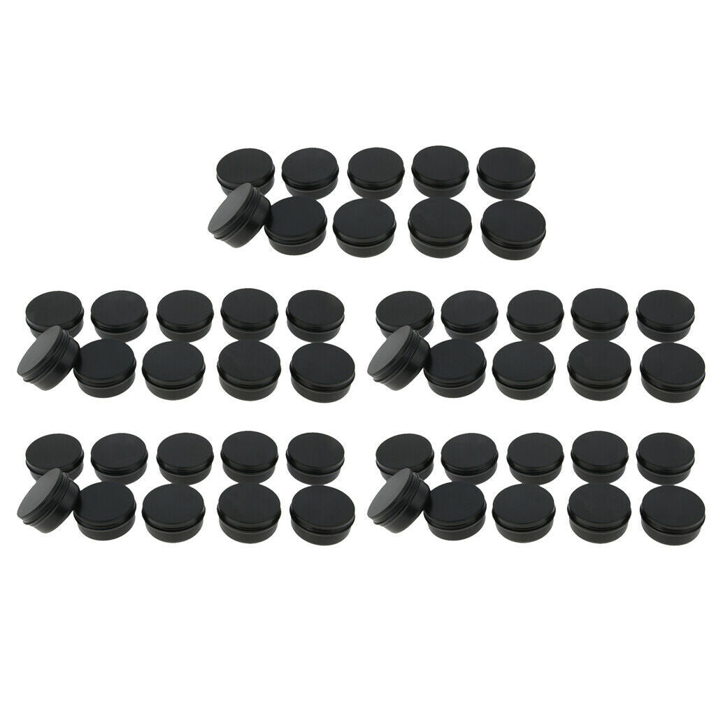 Lot 50pcs Metal Round Tin Jars Screw Top Cans Travel Food Tins Box with Lids