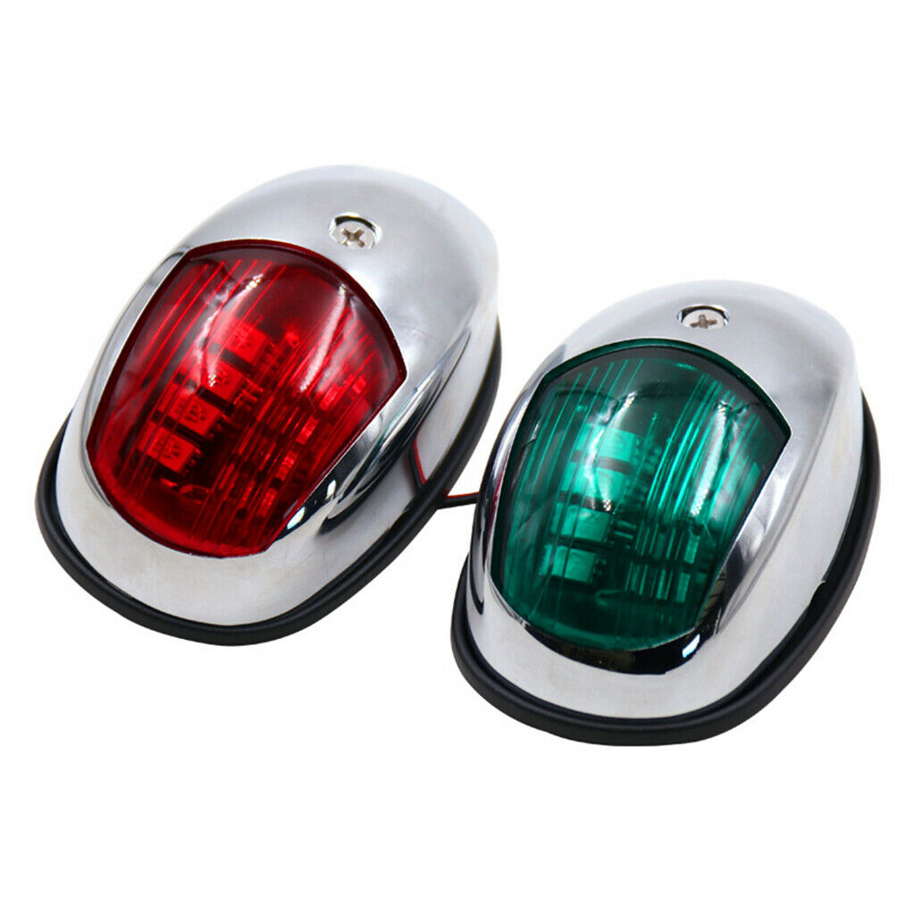 2pcs Green and Red Marine 12V Bow Navigation Lights - Boat Yacht Kayaks LED