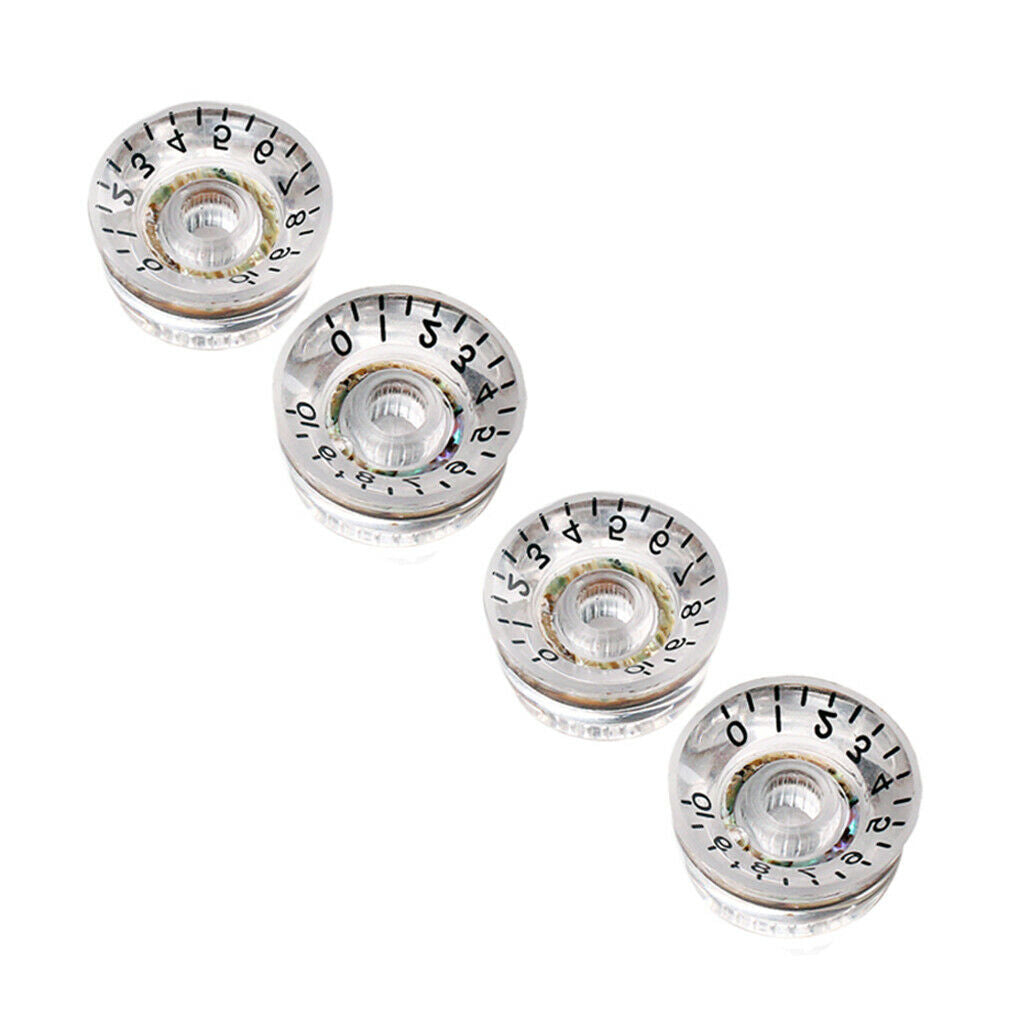 4 X Guitar Speed Control Knob Electric Guitar Parts Transparent Tone Knob
