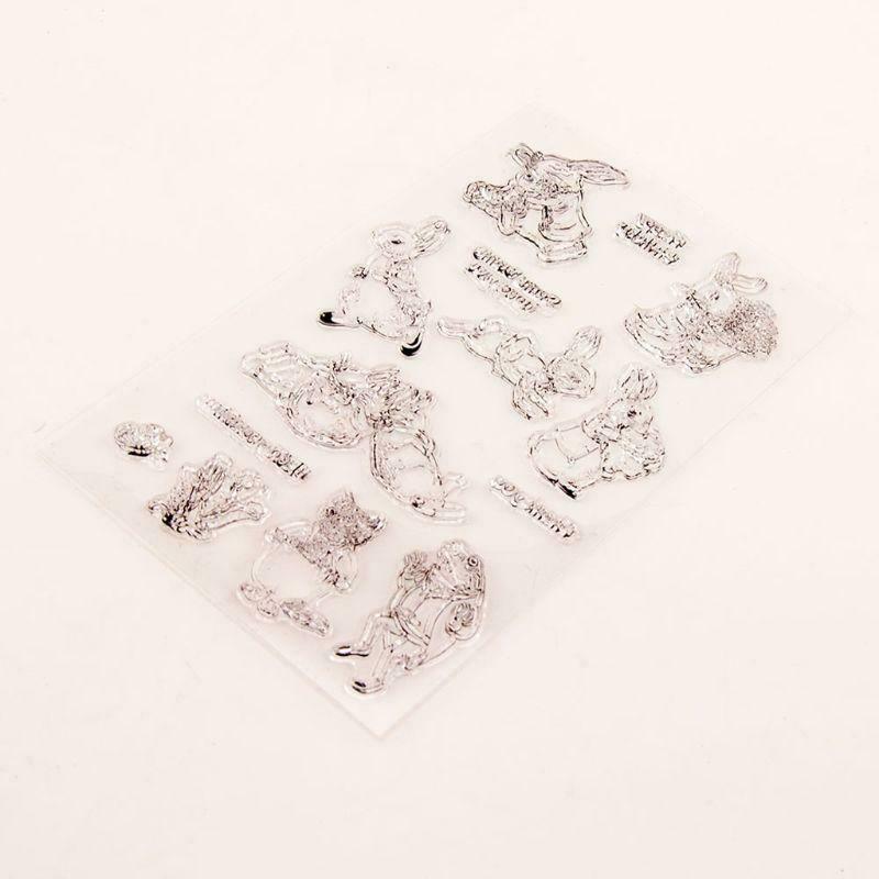 Thank You Bunny Seal Stamp with Cutting Dies Stencil Set DIY Scrapbooking Emboss