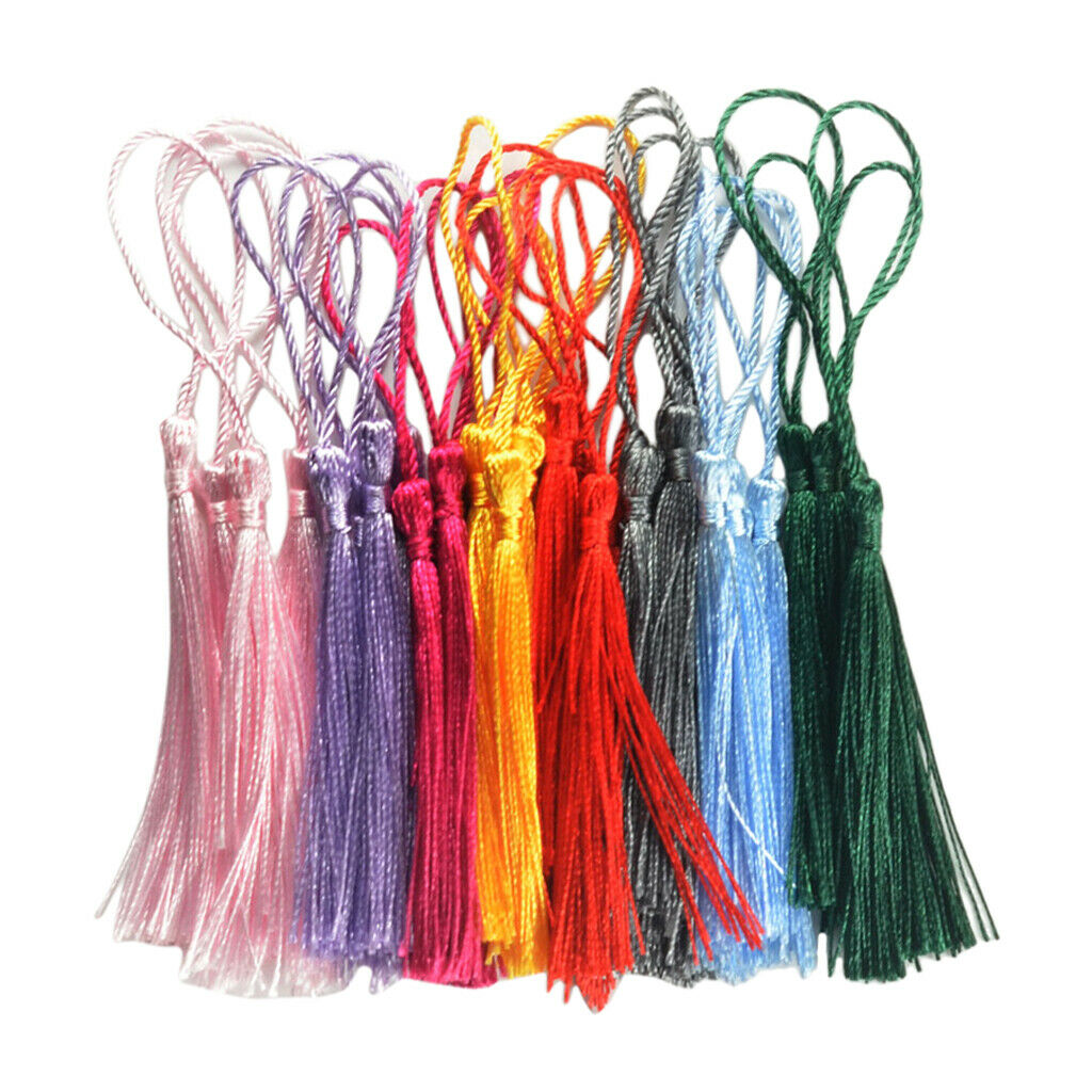 60Pcs DIY Silky Tassels Crafts for Souvenir Bookmarks Jewelry Making Accessories