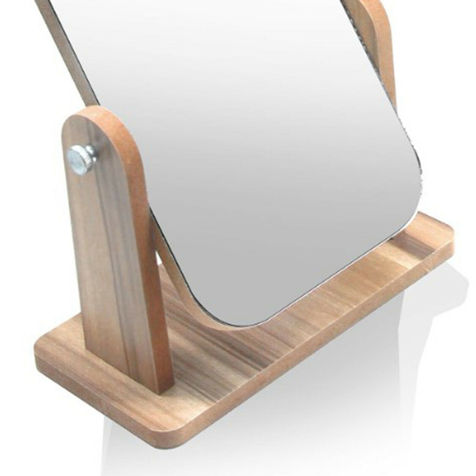 Desktop High Definition Makeup Mirror with Wood Frame Free-Standing Medium