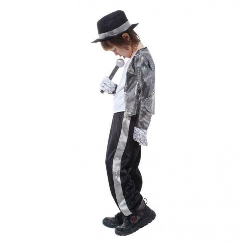 Boys Kids Michael Jackson Costumes Performance Halloween Fancy Dress  M