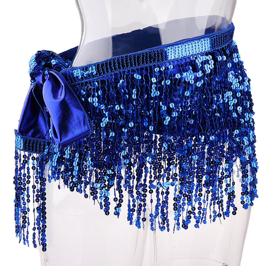Female Latin Belly Dance Costume Set Tassel Hip Scarf Wrap Skirts Sexy