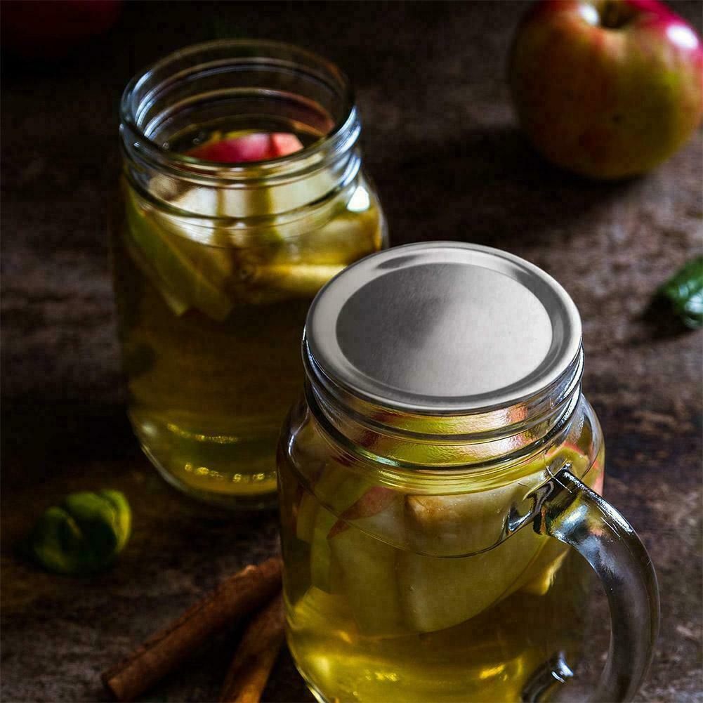 24 PCS Regular Mouth Canning Mason Jar Lids And Rings Split-Type Leak S8W4