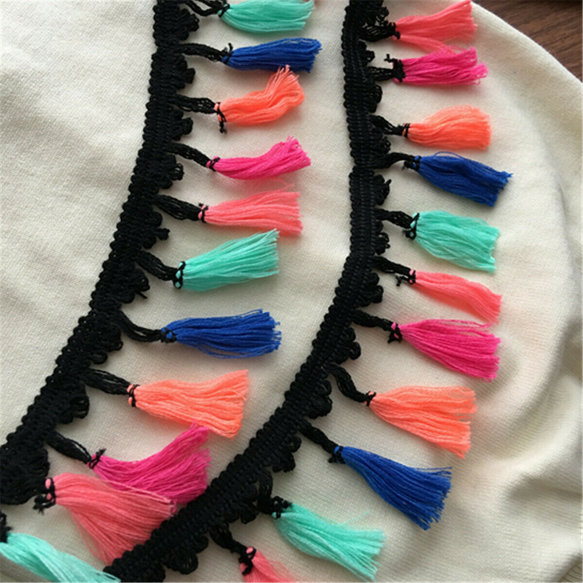 1 Yard Colorful Tassel Fringe Trim Braid Lace Ribbon Sewing Crafts 7.5cm Width