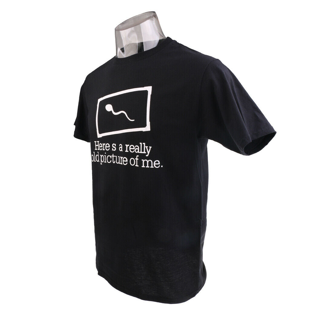 Funny Mens Slogan T-shirt Tee Sperm HERE IS A REALLY OLD PICTURE OF ME XL