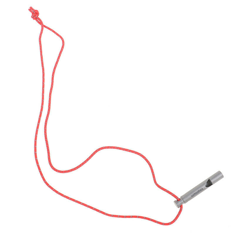 1pc Ultralight Titanium Whistle with Cord Portable Emergency Camping WhistleBDA