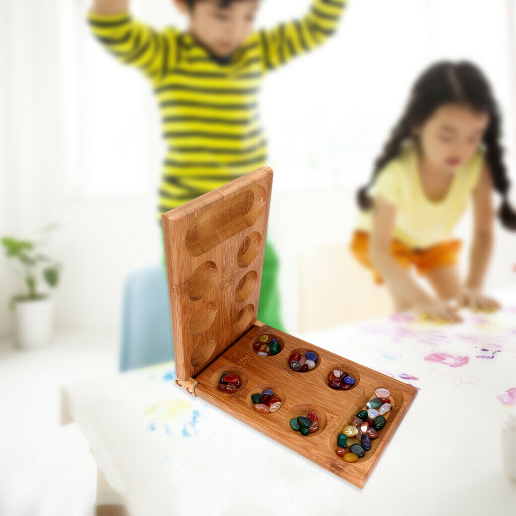 Portable Classic Strategy Mancala Board Game Set for Adults Foldable Board