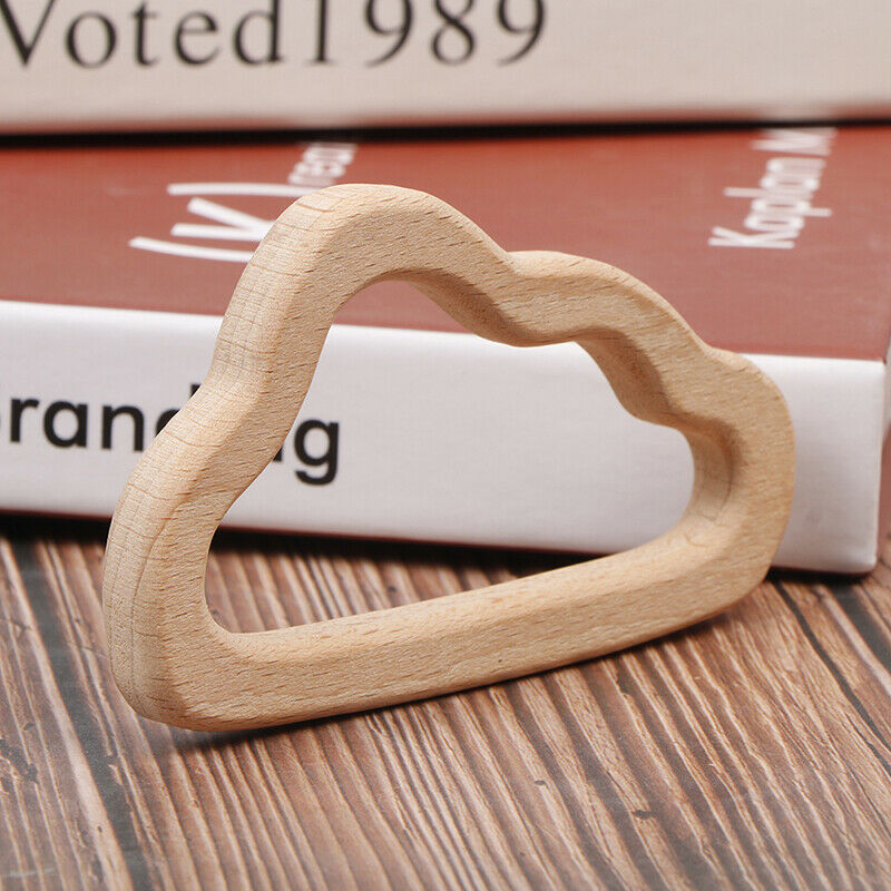 Organic Teether Wooden Oblique Cloud Teether Natural Teething Grasping T.l8