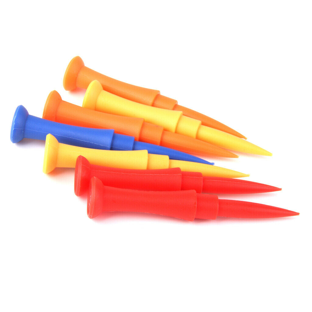 100pcs Mixed Colors Plastic Golf Tees 75mm Golfer Training Accessories