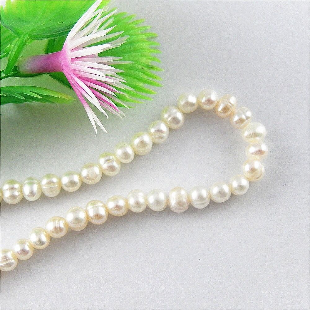 1 Strand Natural Pearls Glossy Irregular Loose Beads Necklace Bracelet Craft 4mm