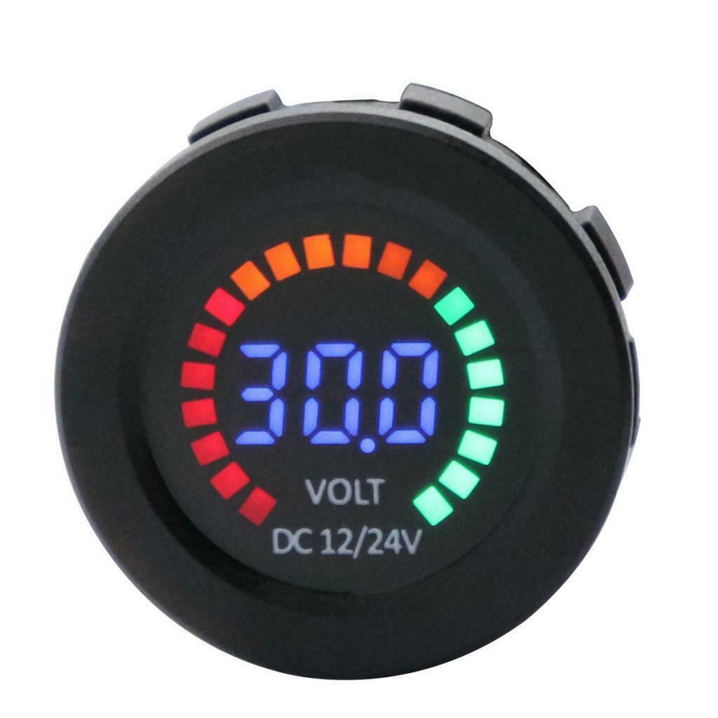 Set of 1 Waterproof 12V/24V Car Van Voltmeter Voltage Meter Battery Gauge