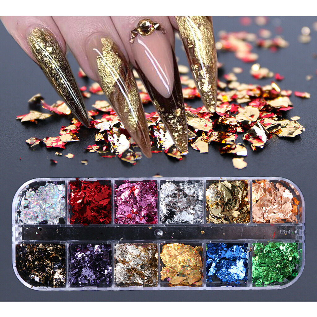 DIY Nail Paillettes Iridescent Colorful Manicure Nails Art Design Accessory