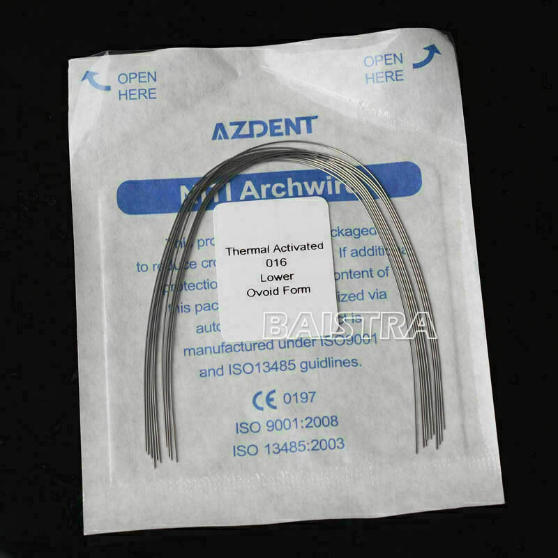 100 packs  Dental Thermal Activated Niti Arch Wires Orthodontics Round 016 Lower