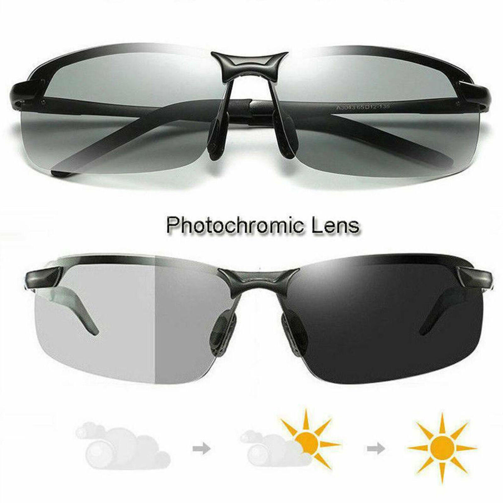 Photochromic Men Sunglasses Glasses Len Goggles Outdoor Sports Driving