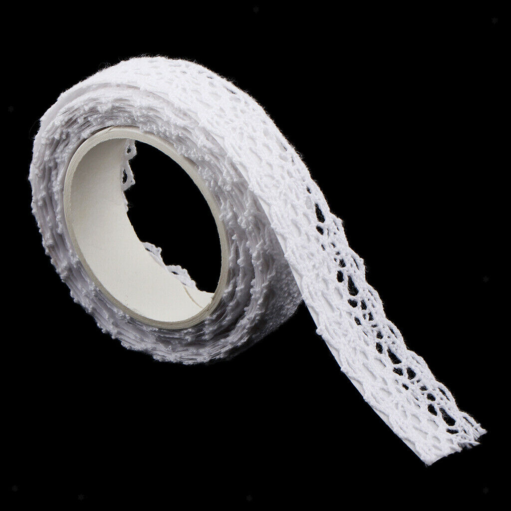 3x 2m Self Adhesive Cotton Lace Decorative Sticky Ribbon Craft Masking Tape