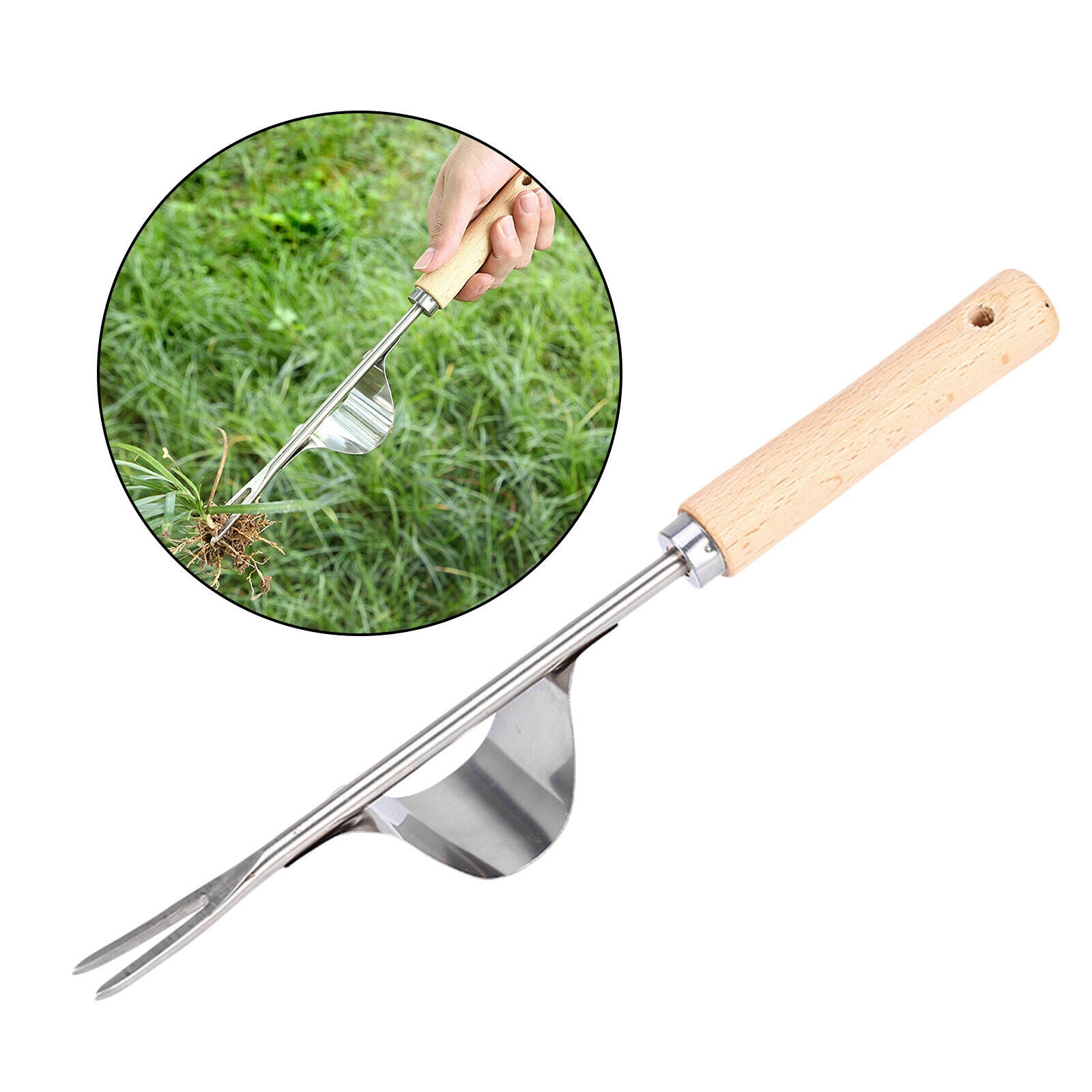 Portable Weed Removing Shovel Stainless Steel Weed Puller Deeper Digging