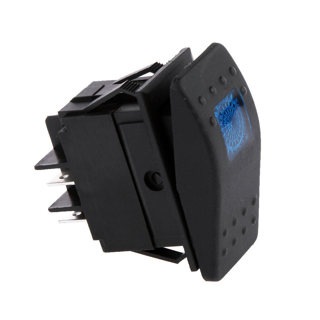 DC 12V 20A 4Pin Car Boat Panel Rocker Blue LED Light Toggle ON/OFF Switch