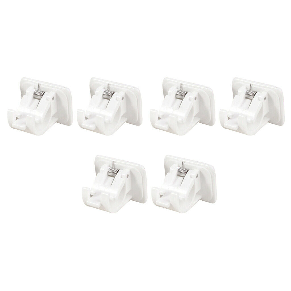 6Pcs  Self Adhesive Hooks Curtain Rod Bracket Pole Drapery Hook Holders Curtain