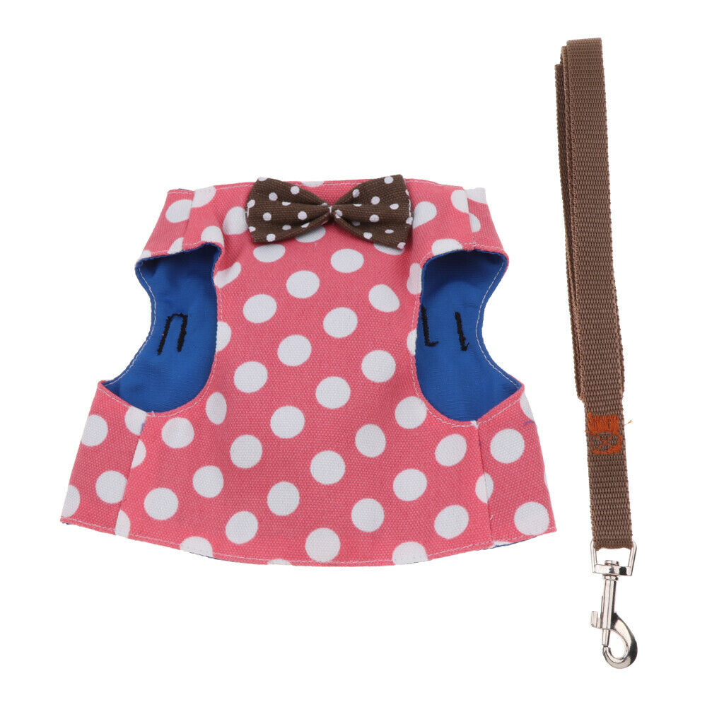 Dog Cat Leash Pet Control Harness Vest Walk Collar Safety Strap Vest Dot Pink M