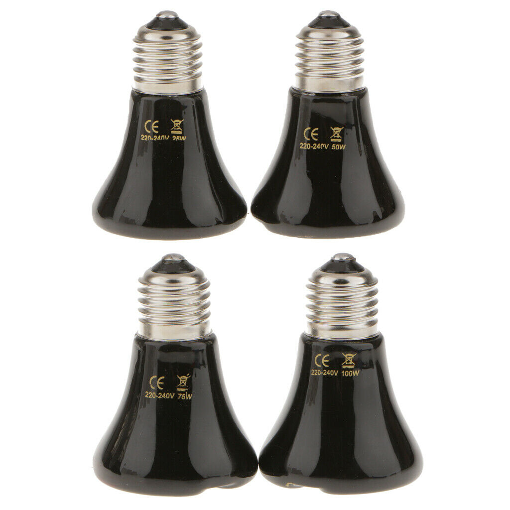 50W Reptile Terrarium Infrared Heat Emitter Basking Spot Light Bulb Dia.60mm