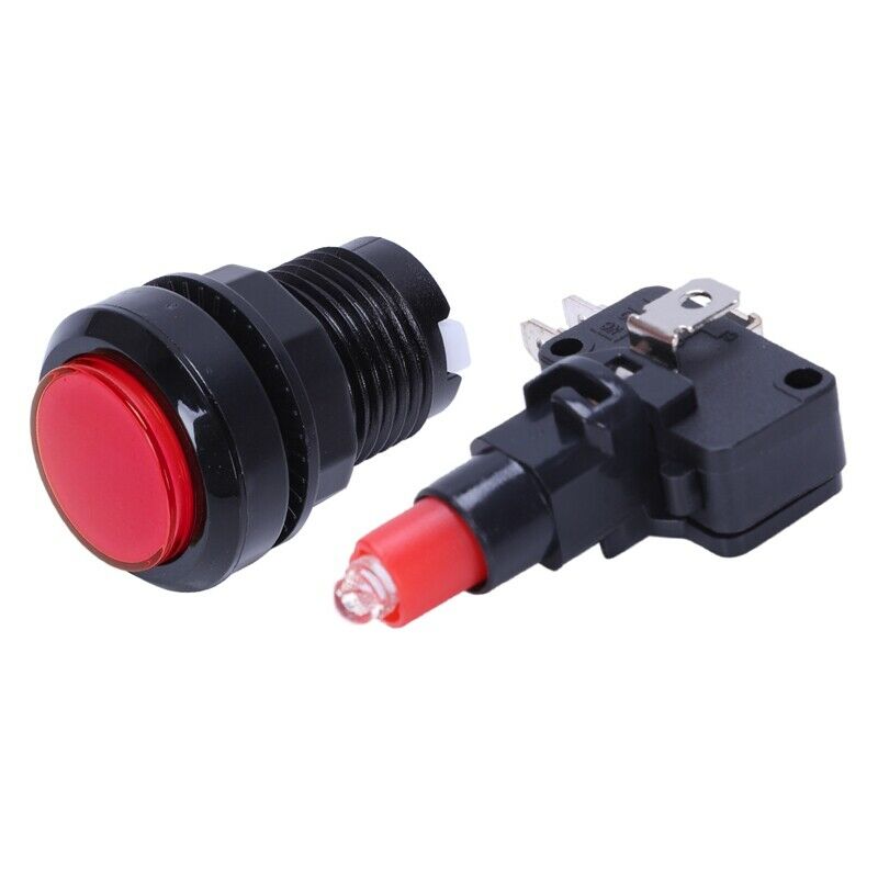 Arcade Game AC 250V 15A 24mm Dia Red Light Push Button + Micro Switch K6F6F6