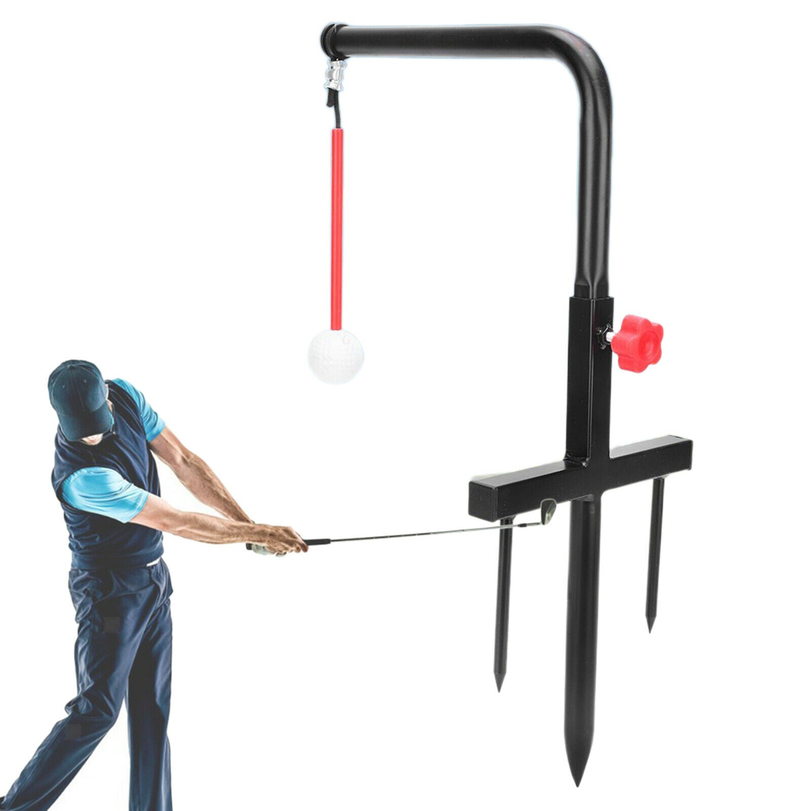 Adjustable Hight Golf Swing Trainer Aid Device Practice Tempo Speed Exercise
