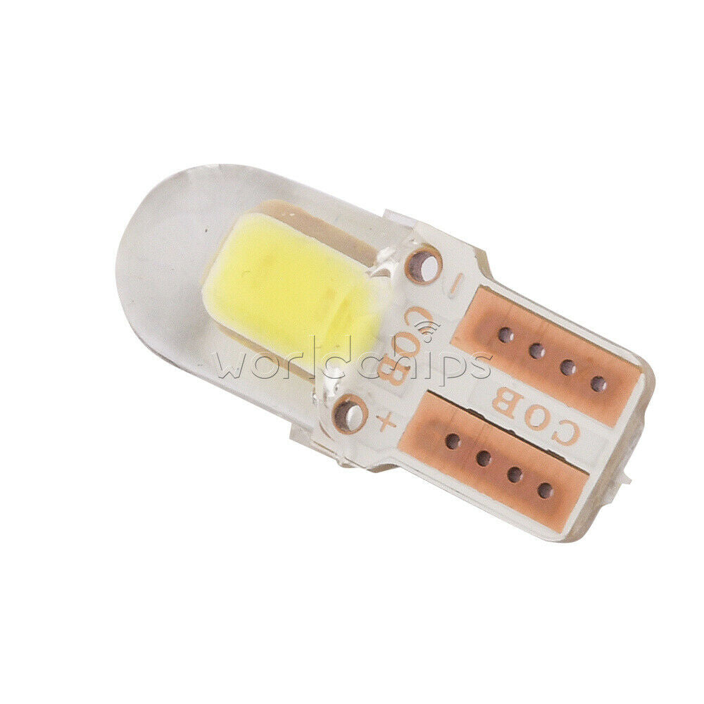 10x T10 COB Led Canbus W5W Led Dashboard Light Silicone Short Car LED Light 12V