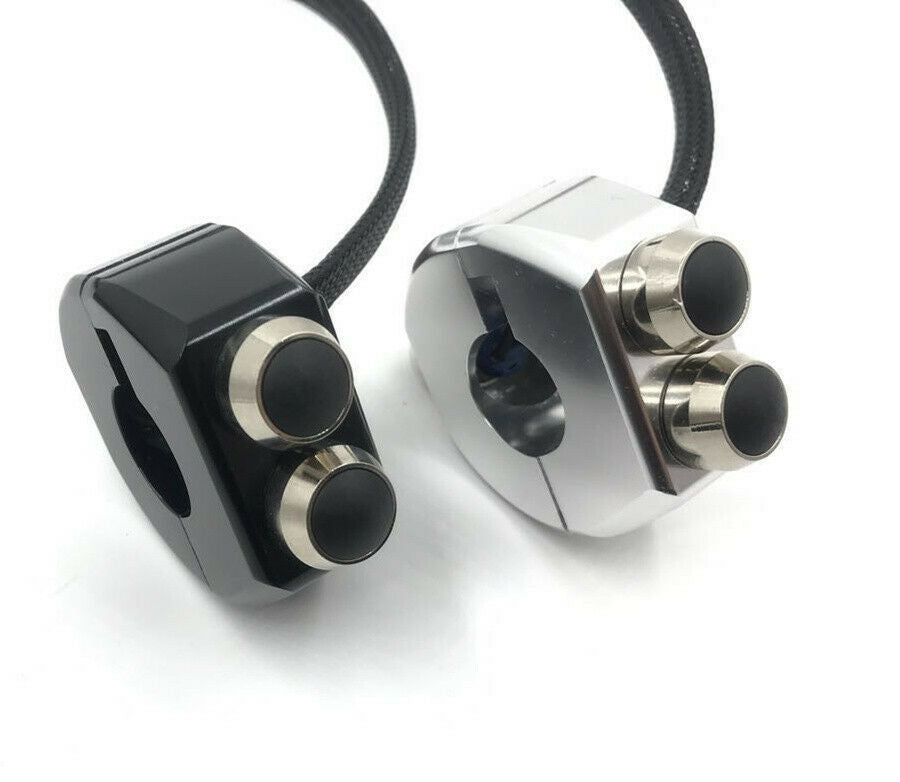 Black Full CNC Momentary Switch ATV Motorcycle Handle Bar Reset 3-Key Button 10A