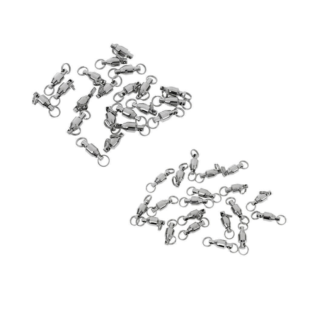 40pcs/set Heavy Duty Fishing Ball Bearing Swivels Fishing Connectors Durable to