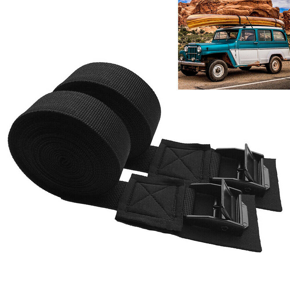 2x 9.8ft Car Roof Rack Luggage Kayak Buckle Lashing Tie Down Straps Universal