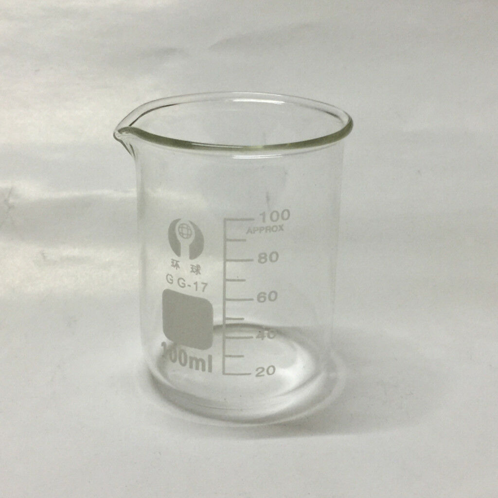Glass Beaker Lab Measuring Cup Borosilicate Containers 100ml+150ml Clear