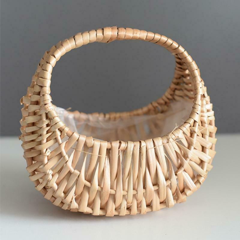 Fashion Portable Flower Arrangement Basket Weaving Bag Rattan Willow Manual