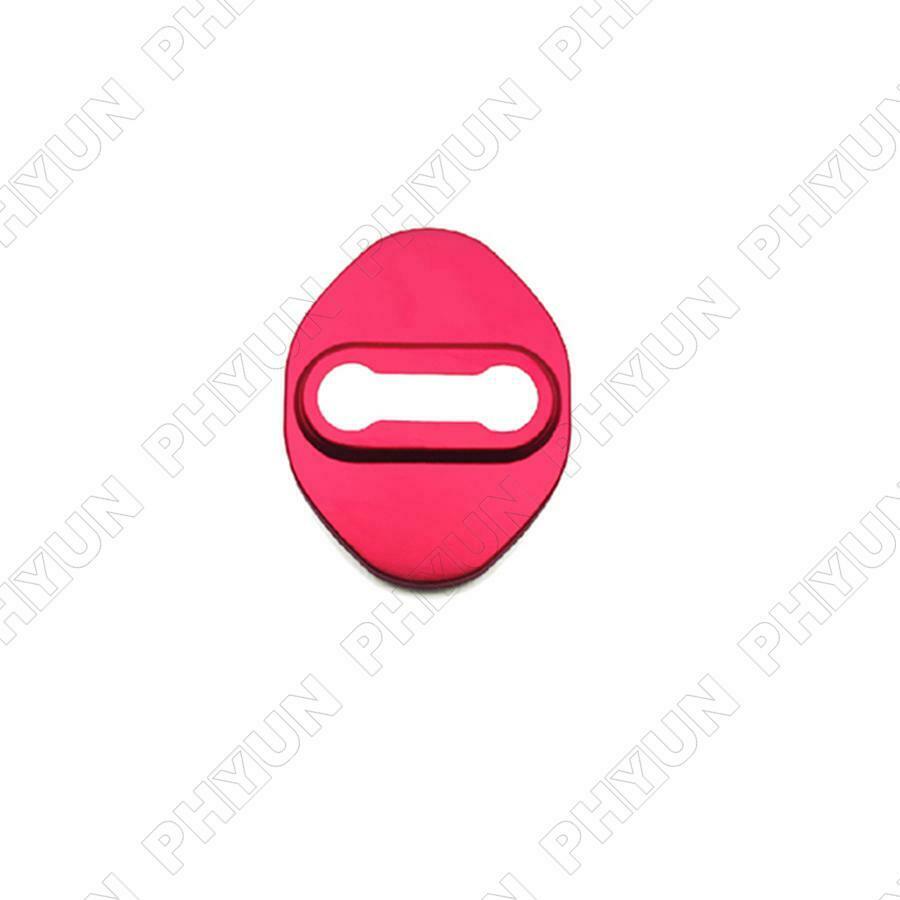 For Hyundai Door Lock Striker Cover Red Stainless Steel Door Lock Protector Trim
