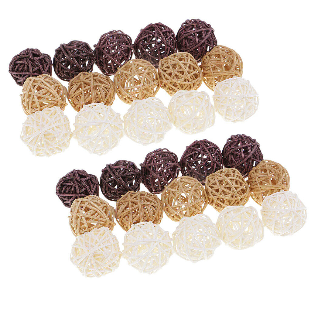 30set 3cm Willow Rattan Balls Home Decorative Craft The