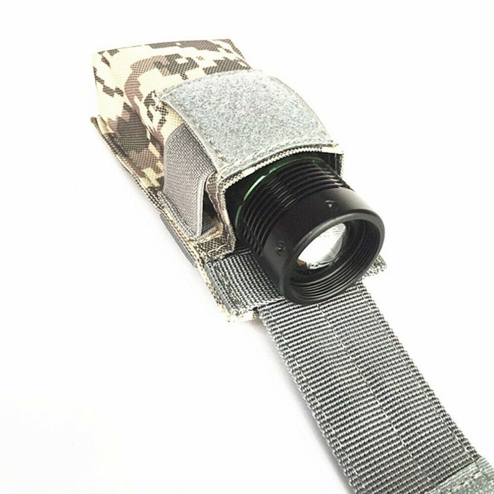 Durable Nylon Black Flashlight Molle Pouch Holster Holder Pocket Climbing