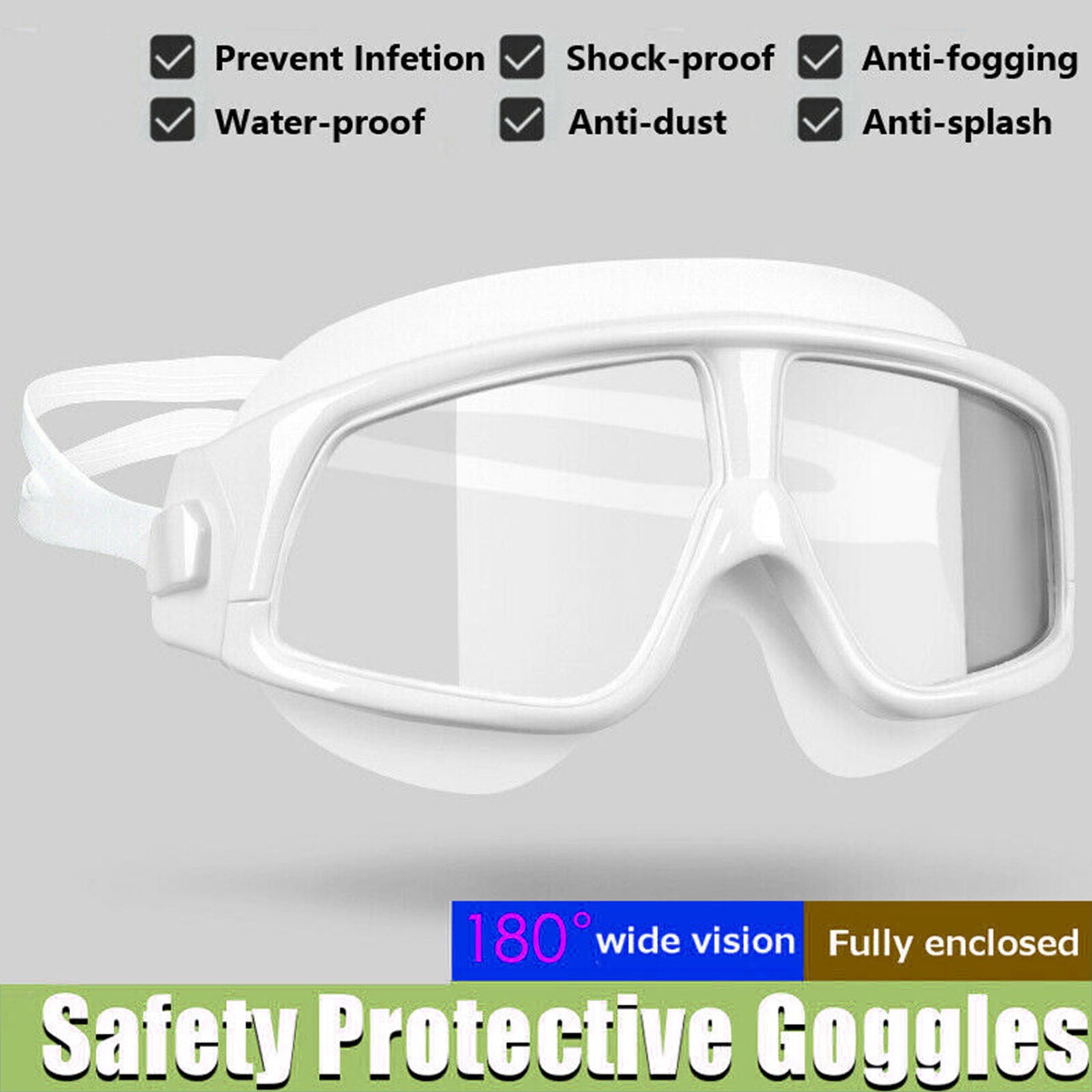 Fully enclosed safety goggles Eye Protection Glasses Anti-fog/Saliva/Dust/Gas/UV