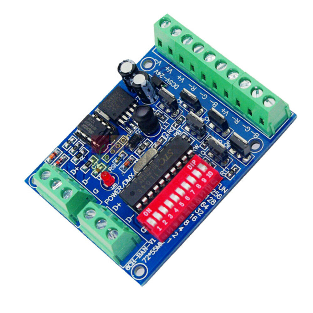 DMX512 6-CH 6 Channel Decoder RGBW Controller w/ LED Stage Lighting CMOS Output