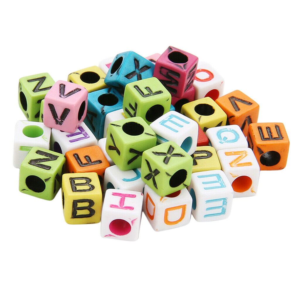 200x Acrylic Alphabet Letter Spacer Beads Charms for DIY Jewelry Making Tool