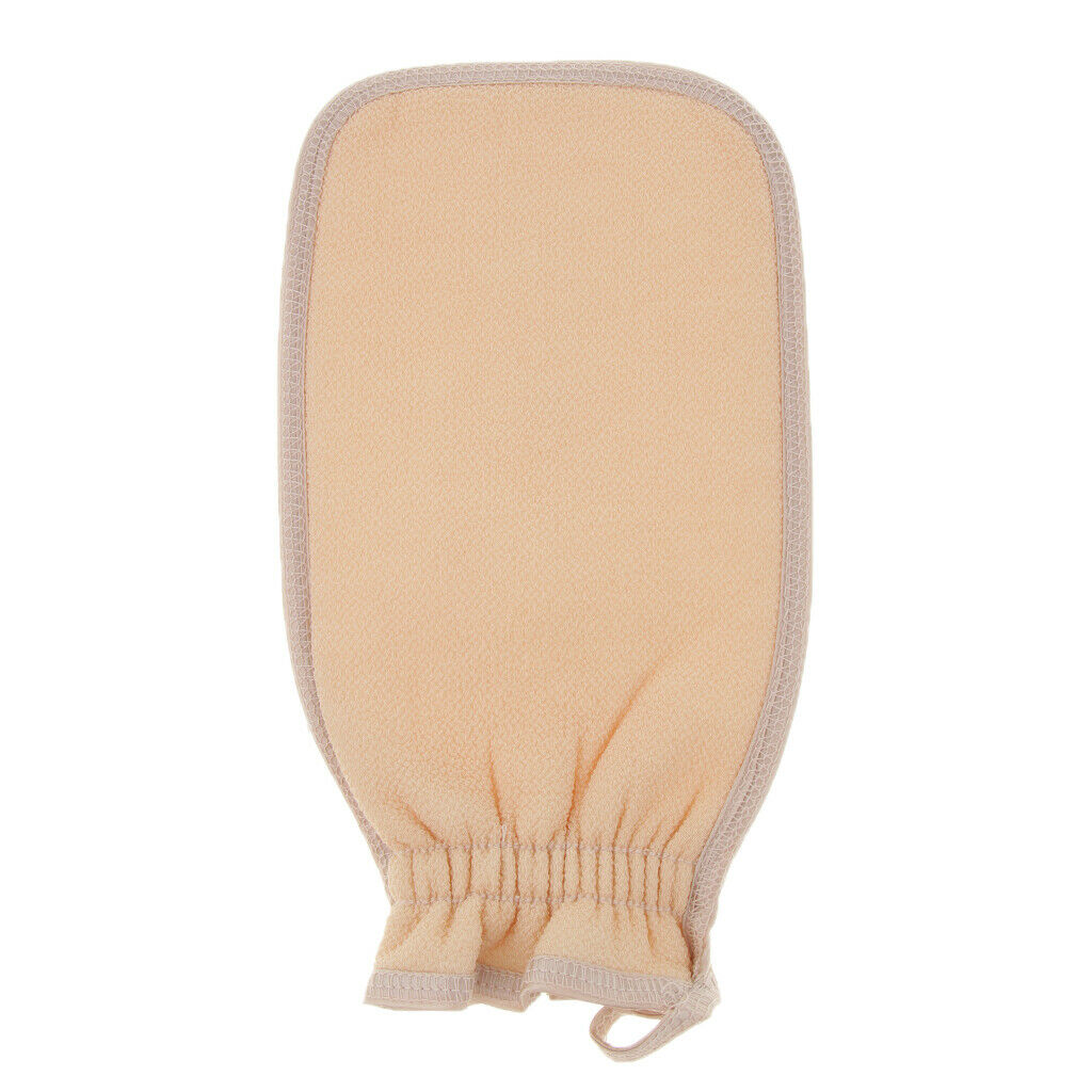 Exfoliating Bath Rubbing Golves Body Scrub Shower Towel Mitt Light Yellow