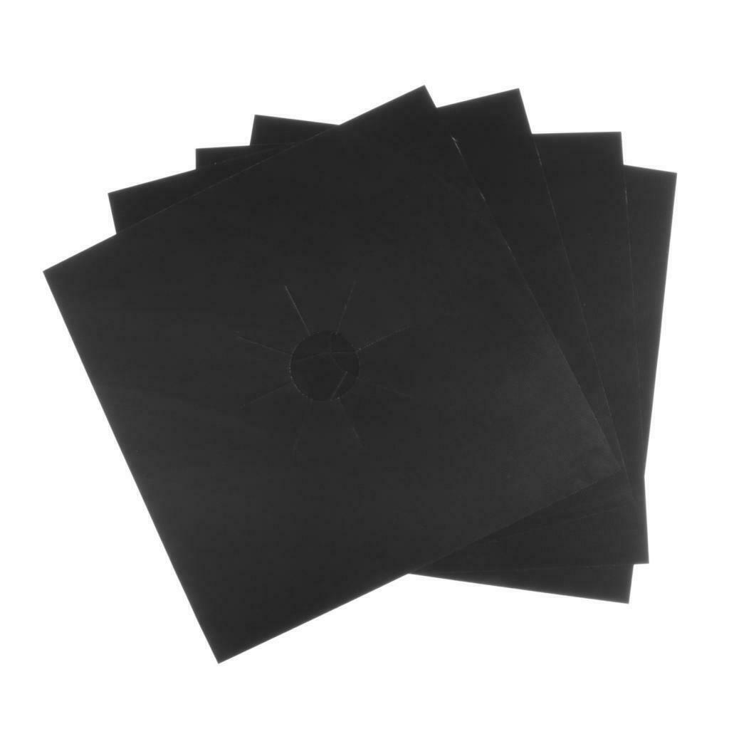 4Pcs Gas Stove Furnace Surface Protection Mat Oil-proof Pad Black 0.2mm_2