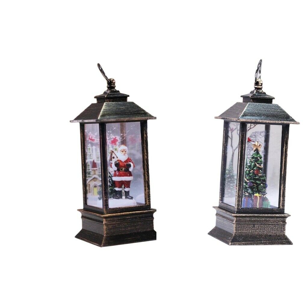 2PCS Outdoor Indoor Christmas Glow Lantern Family Xmas Hanging Bedroom LED Light