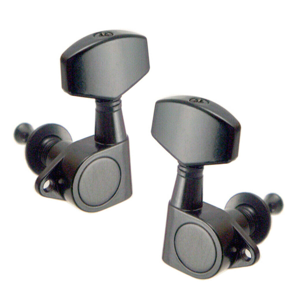 6 Pieces Iron Left+Right Tuning Pegs Machine Heads for Acoustic Guitar Black
