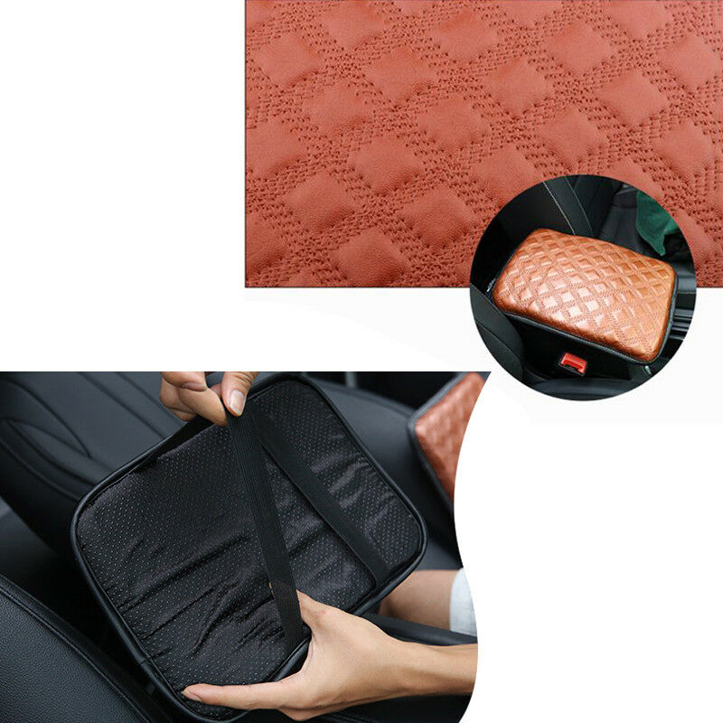 Universal Car SUV Armrest Pad Cover Auto Center Console PU Leather Cushion Handy