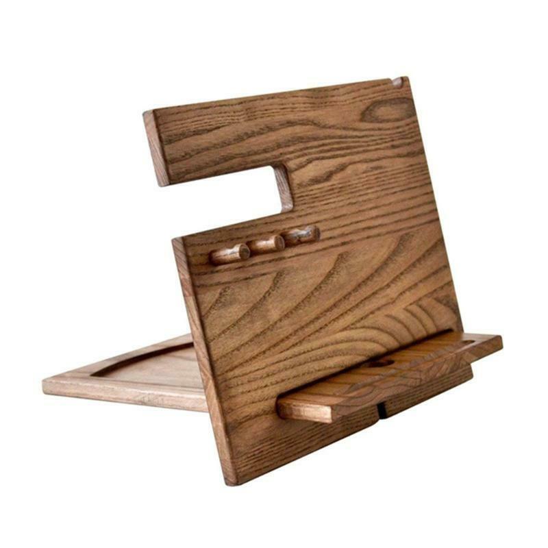 Wooden Cell Phone Stand Wood Mobile Base Charging Watch Organizer Tray for Gifts
