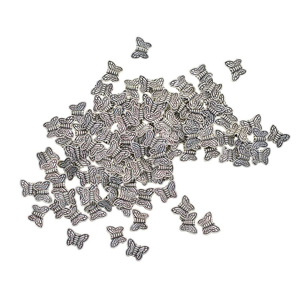 100x Butterfly Loose Spacer Bead Metal