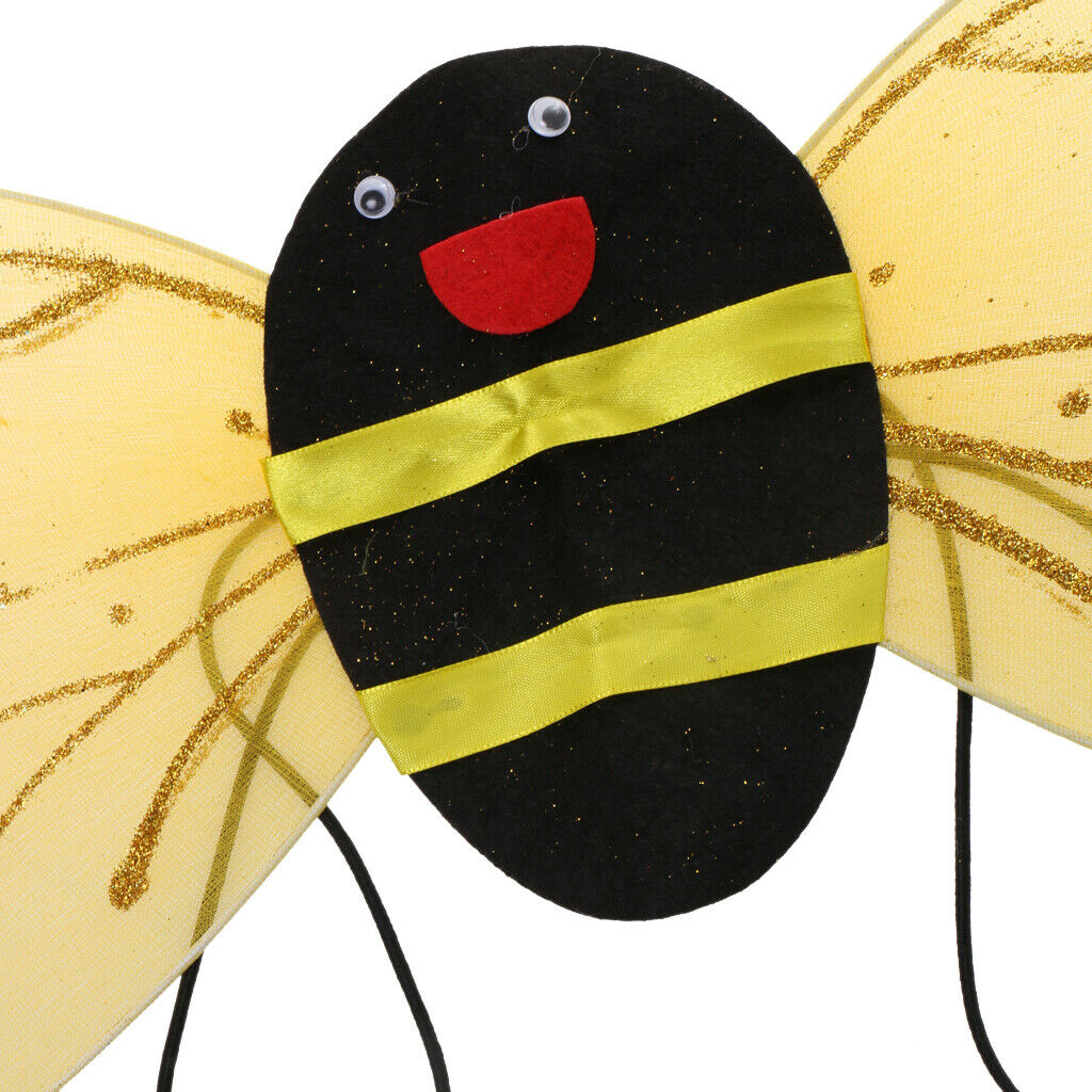 5 parts Bumble Bee honey girl kids fairy Halloween party costume dressing up