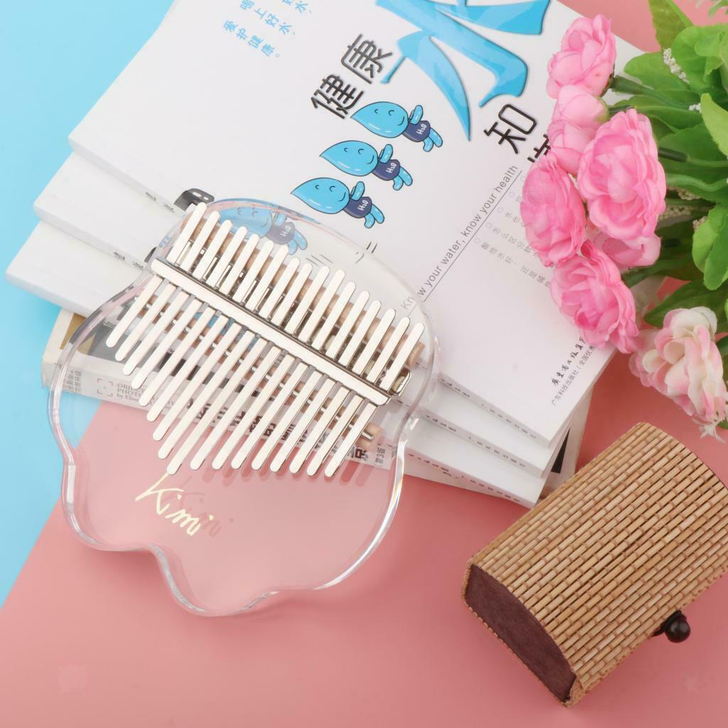 Kalimba 17 Key Thumb Piano Acrylic Crystal Clear for Music Lover with Case