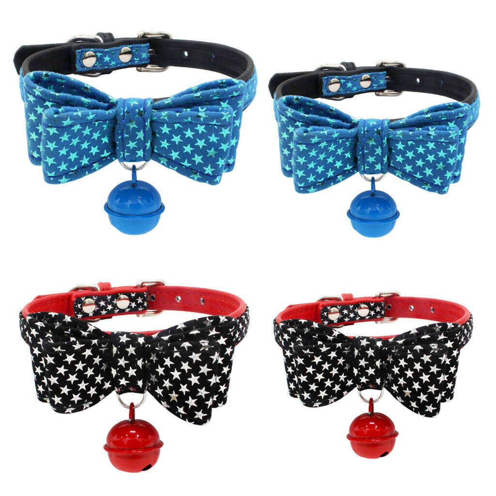 Dog & Cat Pet Star Bow Tie Collar Puppy Kitten Necktie Collar Blue S